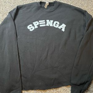 Black Crop Crew neck - SPENGA logo - size small.